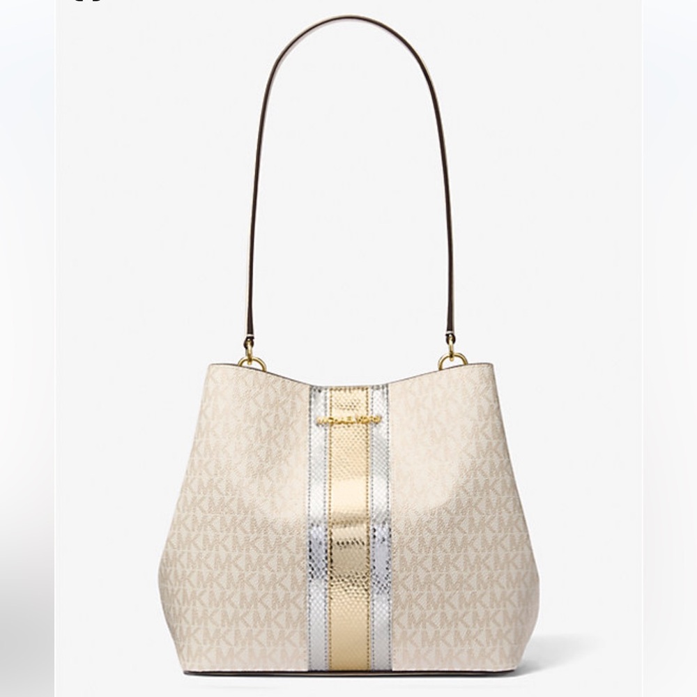 Michael Kors Pratt Cream and Gold Shoulder Bag